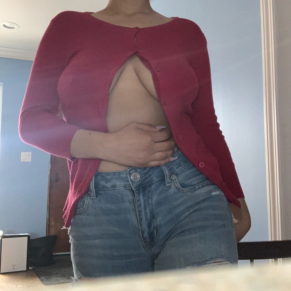 Red cardigan 🍓